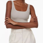 Aritzia  Babaton NWOT Sculpt Knit Squareneck Tank Grey Photo 0