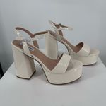 Steve Madden Jolie Platform Ankle Strap Heeled Sandals in Bone Patent size 10 Photo 1