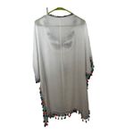 Milana Fashion White Cotton Blend Color Tassel /crochet Swim Cover L/XL Size L Photo 1