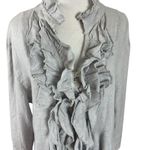 Ethereal Fairy Edwardian Linen Ruffle Tunic Dress Muted Periwinkle Size Medium Silver Photo 1