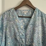 Miss Elaine Paisley Robe Blue Size 1X Photo 1