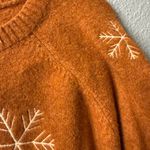 Loft Women's cognac Sweater with Snowflake Design Photo 2