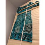 Allison Brittney Shift Dress Womens Medium Blue Paisley Square Neck Stretch Photo 5