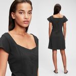 Gap  Button-Front Flare Dress in Black Size XS $70 Photo 9