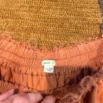 Aerie Tiered Mini Ruffle Skirt Sweatshirt Material Distressed Burnt Orange M Photo 2