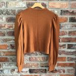 Lulus Rust Brown Ribbed Balloon Sleeve Sweater Top, L Photo 6