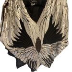 Vintage | Silk Butterfly Black and Silver Sequin Blouse | OS Size undefined Photo 1