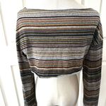 Romwe Our Hippie Striped Print Crop long sleeved Top Photo 2