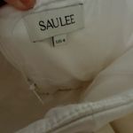 New Sau Lee Maxi Dress White Satin Noah Gown Strapless Bridal Wedding sz4 flaw Size 4 Photo 6