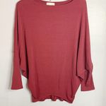 Francesca's Burgundy Knit Long Sleeve Dolman Top Photo 1