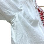 Boutique Vintage Shirt Women Large Red Black White Embroidered Snow Holiday Puffy *FLAW Photo 8