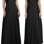 Azazie  Black Formal Dress Size 10 Chiffon Empire Ruched Wedding Photo 1