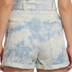 ALC Frank A.L.C. Davidson Cloud Blue Bleached Linen Blend Paper Bag High Rise Short 10 NEW Photo 1