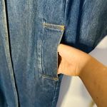 Vintage Stoney River Mountain Denim Dark Two Button Cotton Trench Coat Large Photo 7