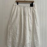 Banana Republic  Eyelet Maxi Skirt Floral Lined in New Off White Size LP NWT Photo 2
