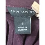 Ann Taylor Small Burgundy Smocked Shoulder Blouse Flutter Sleeve Top Fall Photo 7