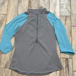 Nike women's medium blue/gray dri-fit 3/4 zip shirt Photo 0