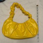 Sunny Yellow Crescent Shoulder Bag with Ruched Handle Photo 1