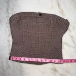 ZARA  Plaid Bustier Top in Brown Glen Check Photo 10