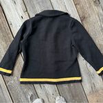 Vintage The Michael Collection Wool Knit Collared Button Up Sweater Black Size M Photo 3