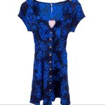 Free People  blue floral linen blend mini dress 2‎ Photo 2
