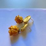 Handmade Real Dried yellow Rose Flower Earrings – Unique & Delicate Design new Photo 5