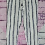 Artisan NY  100% LINEN STRIPED LAGENLOOK BEACHY RELAXED STRAIGHT LEG PANTS SMALL Photo 0