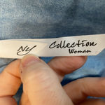 Ny Collection NY‎ Collection Blue 3/4 Sleeve Wide Button Cuffs Ribbed Sides Blouse No Size Tag Photo 1