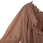 Greylin Revolve Womens L Popover Peasant Semi Sheer Blouse Blush Photo 2