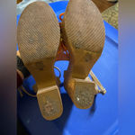 Soda  chunky platforms size 7 tan with pink and‎ orange straps Photo 3