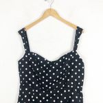 Privacy Please  Lily Mini Dress Size S Black Polka Dot Ruffle Sleeveless Linen Photo 4