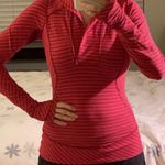 Lululemon Think Fast Pullover Pink Stripes 1/4 Zip Size 4 Photo 10