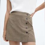 Mango NWT MNG X houndstooth Mini Skirt Button Detail Chic & Modern XL Photo 3