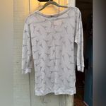 Rebellious One  White Knit Hi-Lo Eiffel Tower Sweater 3/4 sleeve size medium Photo 3