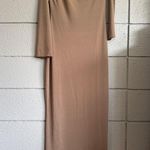 Meshki NWT Women's  Gabby Tie Sleeve Slinky Maxi Dress in Coco size L Glam Party Photo 2