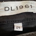 DL1961 Emma Power Coated Legging Rio Raw Hem Size 24 Party Dark Academia Goth Photo 3