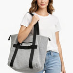 Aimee Kestenberg  Capri Large Tote OS Gray Black Neoprene Travel Shoulder Bag Photo 0
