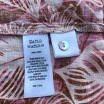 Tahari Tropical Printed Button Down Floral V-Neck Linen Blouse Size L NEW Photo 3