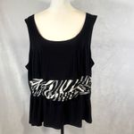 Perceptions  2 piece black gray & white top & coverup cardigan set size 22W Photo 4