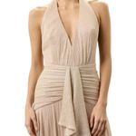 Revolve NWT PATBO Lurex Draped Maxi Dress in Champagne Photo 1