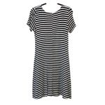 Red Lolly  Black & White Striped Maxi Dress Strappy Front Photo 3