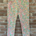 Lilly Pulitzer Bright Print Worth Skinny Mini Jeans Size 6 Neon Photo 0