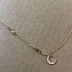 Francesca's Gold Rhinestone Moon & Stars Necklace  Photo 1