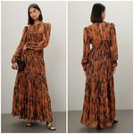 Farm Rio ππ Giraffes Black Puff Sleeve Maxi Dress ~ Giraffe Print Small S NWOT Photo 9