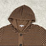 Habitat  Jacket Womens Medium Cardigan Hooded Brown Black Striped Pockets Photo 1