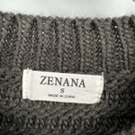 Zenana Outfitters ‎ Wide Bell Sleeves Sweater Crew Neck Pullover Gray Cable Knit Size Small Photo 10