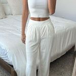 Abercrombie & Fitch  White Linen Pull-on Wide Leg Pants Size XSL Photo 0