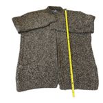 Alpaca Knit Sweater Open Front Cardigan Marbled Brown Medium Photo 5