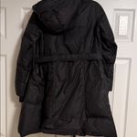 Theory  Black Long Belted Puffer Coat Petite P Hooded Photo 11