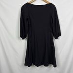 ZARA  Black Square Neck Puff Sleeve Fit Flare Mini Dress Size S Photo 3